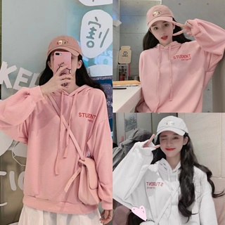 😃พร้อมส่ง เสื้อฮู้ดโอเวอร์ไซส์สไตล์เกาหลี สไตล์เรียบง่าย oversized🌺เสื้อฮู้ดโอเวอร์ไซส์ ผ้าใส่สบาย K216