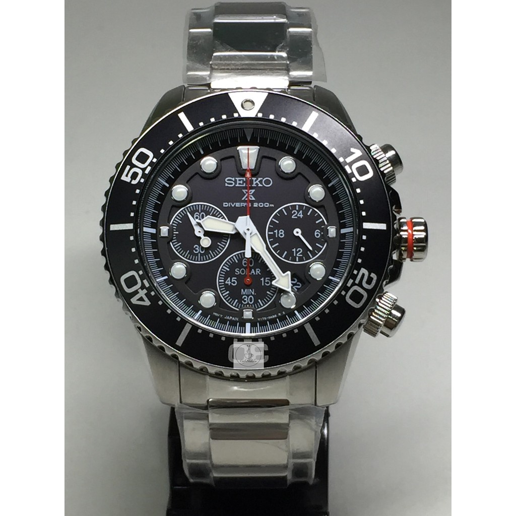 นาฬิกา ไซโก้ ผู้ชาย Seiko Solar Sport Chronograph diver 200M รุ่น