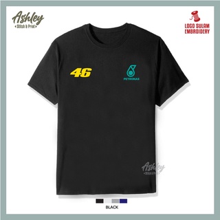 เสื้อยืดผ้าฝ้ายพิมพ์ลายคลาสสิก เสื้อยืด ผ้าฝ้าย พิมพ์ลาย PETRONAS 46 VR Valentino Rossi SRT Sepang Racing Team Yamaha Mo