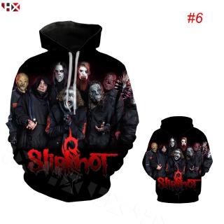 HX ใหม่ สลิปน็อต Slipknot เป็นวงเฮฟวี่เมทัล 3D พิมพ์ Hoodies ลำลองแขนยาวแฟชั่นเสื้อคลุมด้วยผ้า