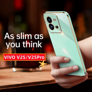 เคสโทรศัพท์มือถือ ซิลิโคนนิ่ม ทรงสี่เหลี่ยม กันกระแทก สําหรับ VIVO V25 V25Pro V25E V25 Pro V 25