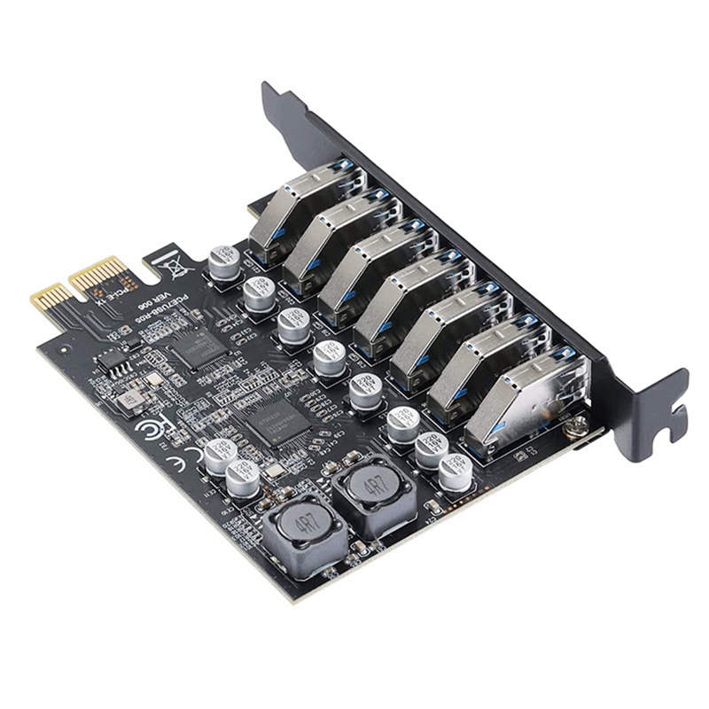 อะแดปเตอร์การ์ดขยาย USB 3.2 Pci Express Pci E เป็น 7 พอร์ต USB3 Gen1 Pci-E Extender Pci Express Card #7