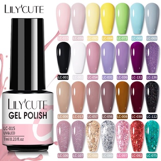 Lilycute ยาทาเล็บเจล สีนู้ด หลากสี 7 มล. สําหรับตกแต่งเล็บ