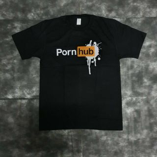 เสื้อยืดผ้าฝ้ายพิมพ์ลายแฟชั่นqOg1    ลาย     ❤️     สบาย    อื่นๆ Pornhub T-shirt 100% cotton