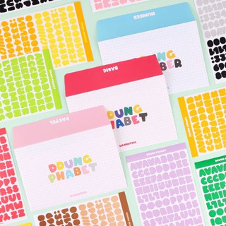 DDUNG Fat Alphabet Sticker Set 10 ชิ้น เซ็ตสติ๊กเกอร์ตัวอักษรภาษาอังกฤษ 10 สี จาก Wannathis