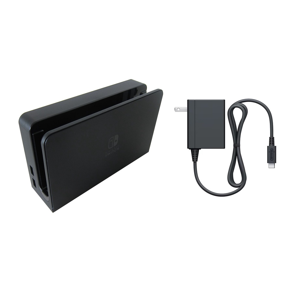 Nintendo Switch OLED Dock (Black) + AC Power Adapter (US Plug) - Bulk Packaging