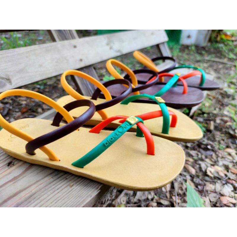 รองเท้ารัดส้น blackout (สายสีรุ้ง ที่ลูกค้าสามารถเลือกสีพื้นได้)