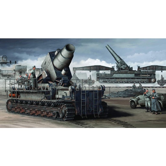 พลาสติก โมเดล ประกอบ TRUMPETER สเกล 1/35 Morser Karl-Gerat 040/041 on railway transport carrier (Ada