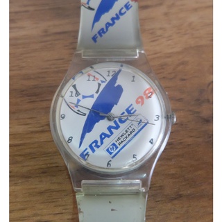 นาฬิกา Vintage France 98 Size 35 mm. สีใส มือสอง ของแท้