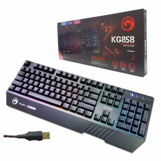 Marvo Backlighted Gaming keyboard คีย์บอร์ด รุ่น KG858 (สีดำ) ฟรี แผ่นรองเม้าส์  #211