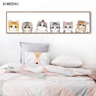 QIANZEHUI,DIY Diamond Embroidery,Round Diamond romantic Six cats Full 5D Diamond painting cross stitch,needlework