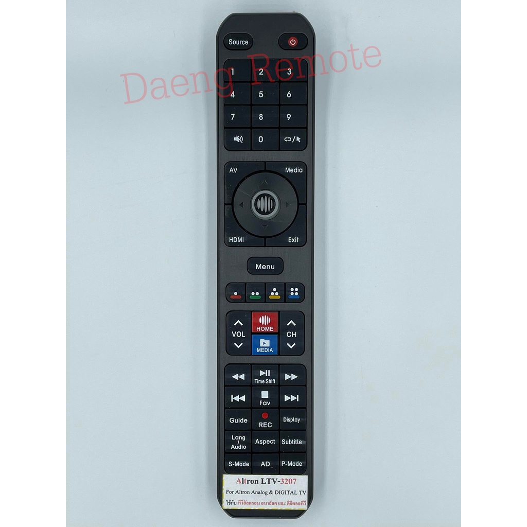 รีโมททีวี Altron รุ่น LTV3207/LTV4303/LTV3211/LTV4003/LTV3206  มีปุ่มกลาง Media รุ่นและปุ่มคำสั่งเหม