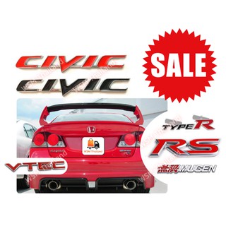 โลโก้ สติ้กเกอร์ ฮอนด้า honda ซีวิค CIVIC ชุดแต่ง mugen มูเก็น VTEC วีเทค TypeR RS