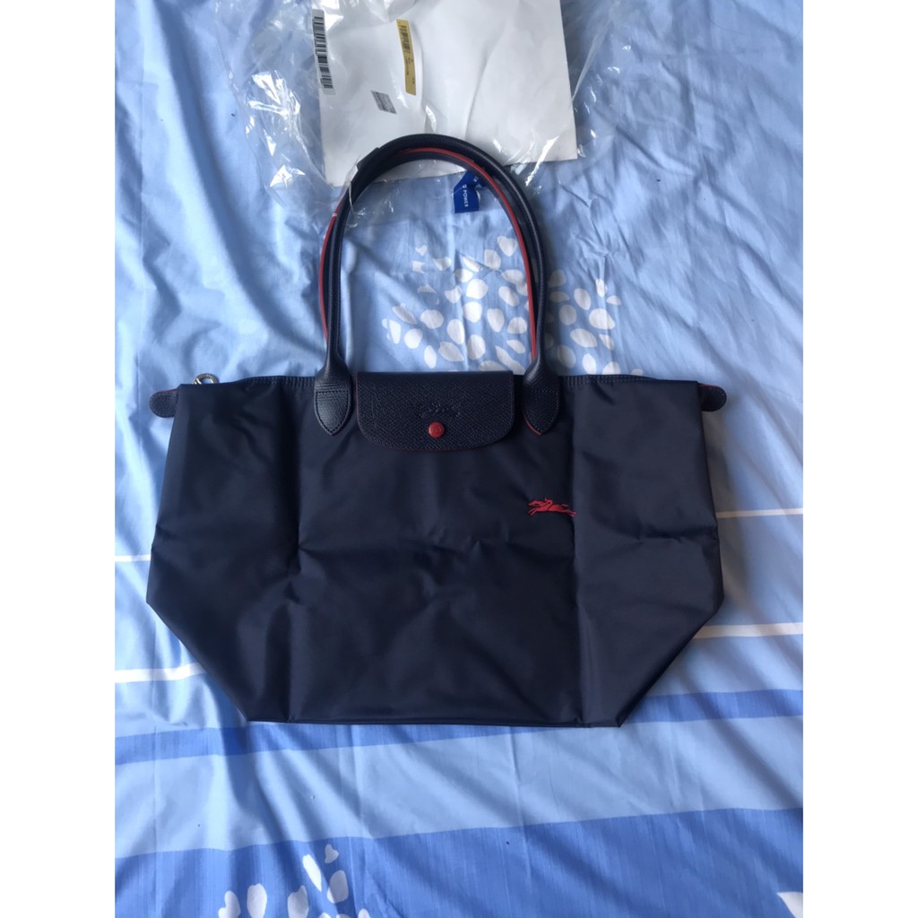 LONGCHAMP LE PLIAGE Club ของแท้ 100% มีแท็กจาก King Power หูยาว ไซส์ M สี Navy