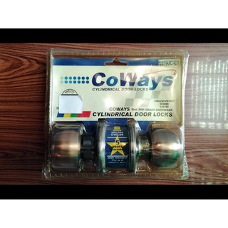 ลูกบิด ลูกบิดประตู ลูกบิดสแตนเลส ลูกบิดประตูห้องนอน สีชา ยี่ห้อ โคเวยส์ COWAYS ไส้ทองเหลือง (รุ่น.587A/C-ET) by JHW