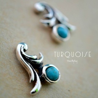 ต่างหูเงินหินเทอร์ควอยส์ Turquoise Silver925 Earring