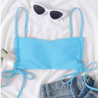 ✨NEW✨Bikini Top บิกินี่ ชิ้นบน สีฟ้า ชมพู แตงโม น่ารัก Free Size