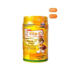(ส่งด่วน/ส่งทันที🔥) วิตามินเด็ก Vita-C แบบเม็ด บรรจุ 1000 เม็ด/กระปุก วิตามินซีเม็ด วิตามินซีเด็ก มี อย.