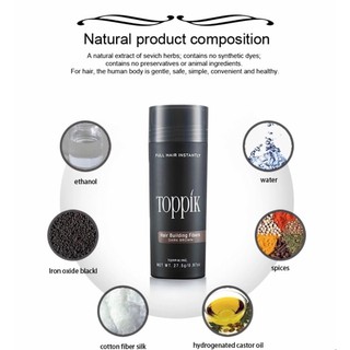 Toppik Hair ผงไฟเบอร์เพิ่มผมหนา ปิดผมบาง หัวล้าน ผมบาง  Black,Dark Brown,Medium Brown,Light Brown