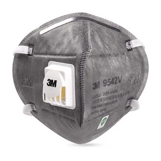 3M™ 9542V หน้ากากคาร์บอน แบบคาดศรีษะ มีวาล์ว มาตรฐาน P2, 20 ชิ้น/กล่อง