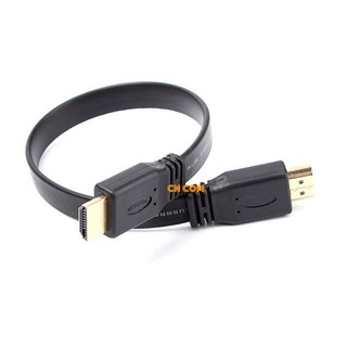 สาย﻿HDMI Male to Male Connection Cable - Black (30cm) M/M and M/F สายแบนบางงานอย่างดี