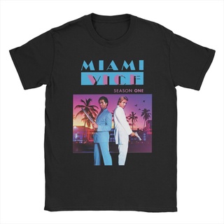 เสื้อยืดแขนสั้น คอกลม ผ้าฝ้าย พิมพ์ลาย Miami Vice Retro Action TV Show Don Johnson สําหรับผู้ชาย และผู้ใหญ่