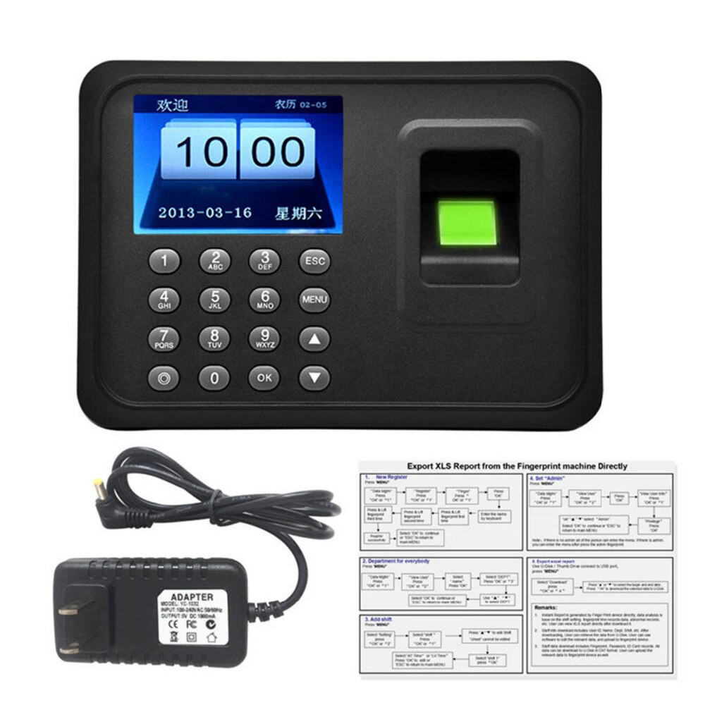 เครื่องสแกนลายนิ้วมือ พร้อมส่ง รุ่นยอดนิยม Fingerprint Time Attendance ลงเวลา ของแท้รับประกัน1ปี