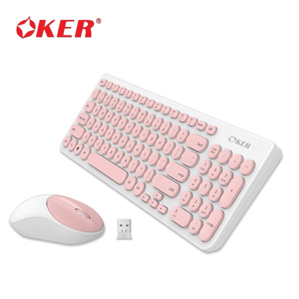 OKER ชุดคีบอร์ดเมาส์ไร้สาย Wireless keyboard mouse Combo set รุ่น K8830