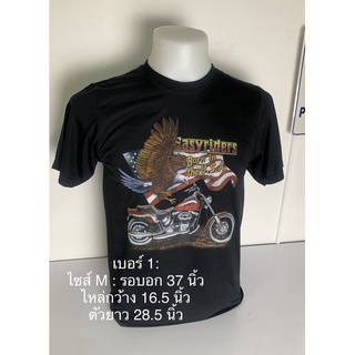 เสื้อยืดคอกลม แขนสั้น 3 D : ไซส์ M: L , HARLEY  DAVIDSON