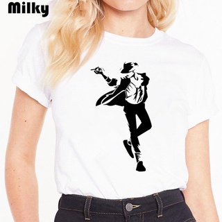 เสื้อยืด พิมพ์ลาย Michael Jackson MJ THE KING OF POP แฟชั่นฤดูร้อน สไตล์พังก์ พลัสไซซ์ สําหรับผู้หญิง&lt;2022&gt;