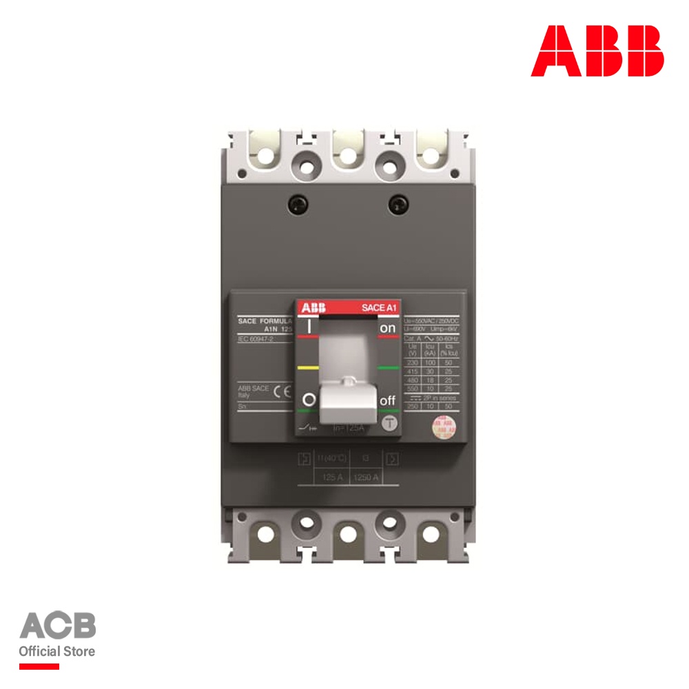 ABB : 1SDA066707R1 Moulded Case Circuit Breaker (MCCB) FORMULA : A1B 125 TMF 100-1000 3p F F