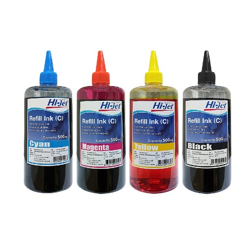 Hi-jet หมึกเติม Inkjet Refill Ink สำหรับแบรนด์ Canon (แคนนอน) หมึกเติมเกรดพรีเมี่ยม หมึกเทียบเท่า 500 ml. (เลือกสีได้)