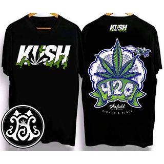 เสื้อผ้าผชKUSH เสื้อยืดสีสันสดใส เสื้อยืดพิมพ์ลายกัญช 2022ใหม่การพิมพ์ด้านหน้าและด้านหลังที่ออกแบบใหม่ แขนสั้นS-5XL