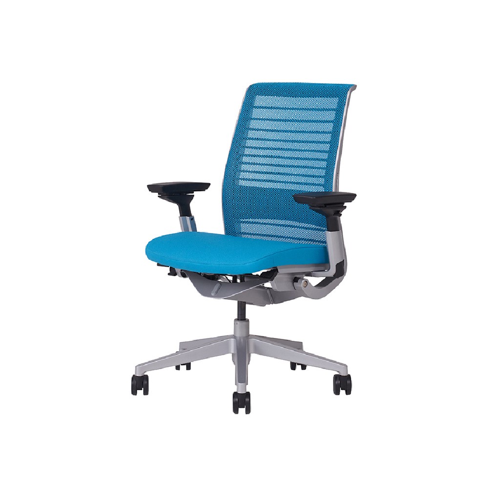 Modernform เก้าอี้เพื่อสุขภาพ Steelcase รุ่น Think v2 Platinum พนักพิงกลาง สีฟ้า เก้าอี้ผู้บริหาร  รับประกัน 12 ปี