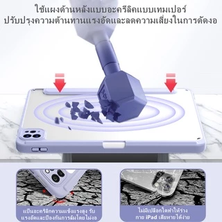 Case gen11/gen8/gen7mini7/6 Air4/Air5/Air6 10.9 Air13 pro11 pro12.9 gen5/6 gen10วัสดุอะคริลิค เคสไอเเพด ที่ใส่ปากกา