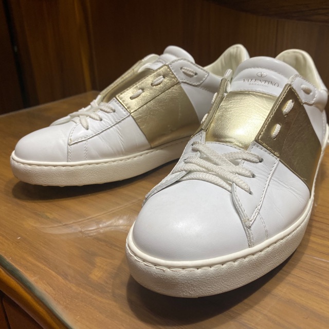 Valentino Garavani Open Sneaker (Metallic Gold)