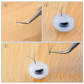 100pcs ที่ใส่กาวติดขนตาแบบใช้แล้วทิ้ง Grafting Eyelashes Quick Blossom Cup Ring Eyelash Extension Adhesive Stand Holder