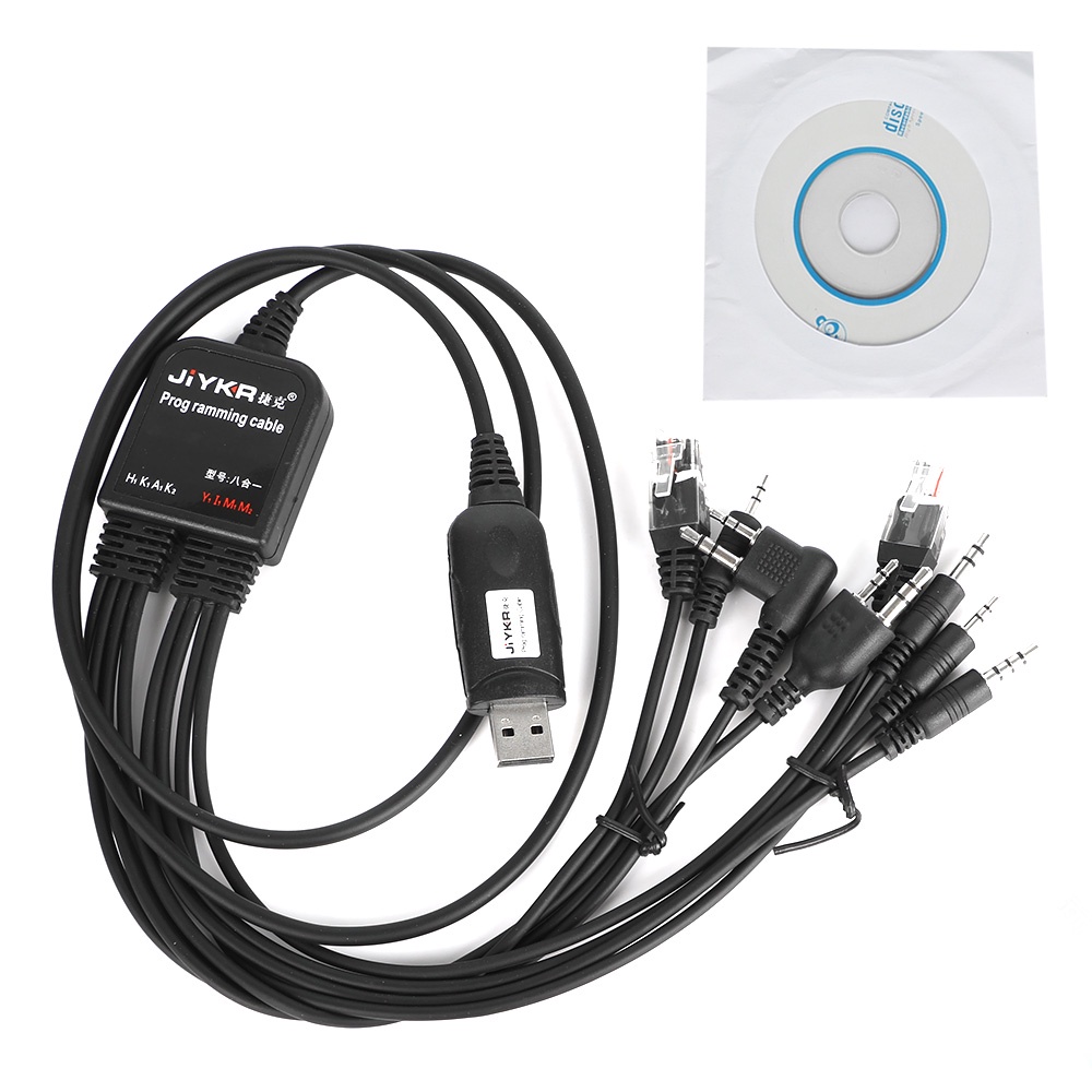 8 in 1 สายการเขียนโปรแกรม USB สําหรับ Baofeng UV5R UV82 888S สําหรับ TYT Kenwood Motorola Yaesu Icom