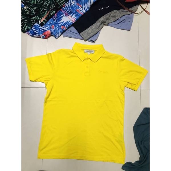 เสื้อแบรนด์เนม CPS AllZ Pierre Cardin ปีแอร์ การ์แดง เสื้อคอปก เสื้อโปโล สีเหลืองสดใส มือสองสภาพมือหนึ่ง