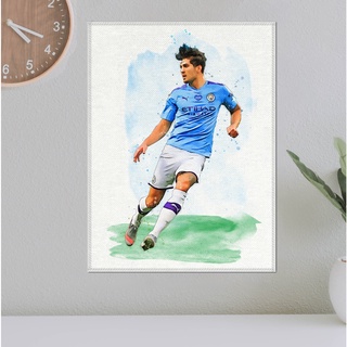 โปสเตอร์ ผ้าแคนวาส จอห์น สโตนส์ John Stones ภาพวาด ศิลปะ นักบอล นักฟุตบอล