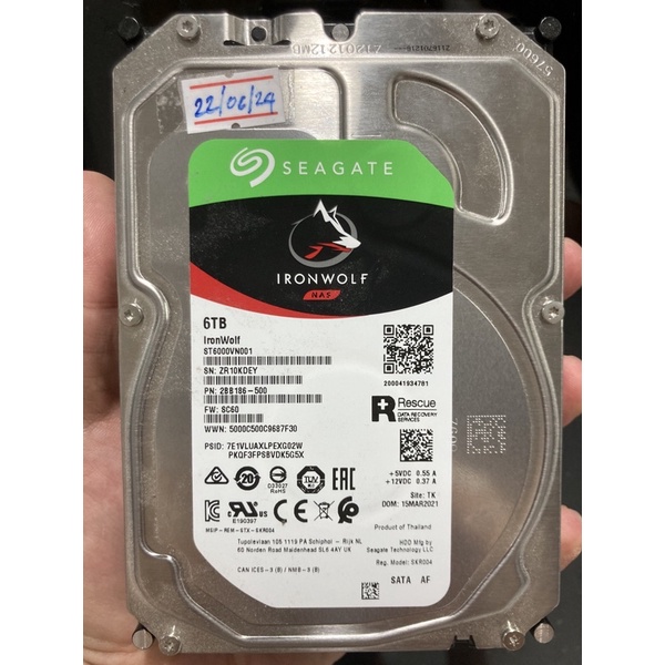 SEAGATE IRONWOLF 6TB NAS HDD  มือสอง ประกันไทย