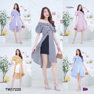 TW17220 set 2ชิ้นพร้อมส่งค่า เสื้อลายสกอต