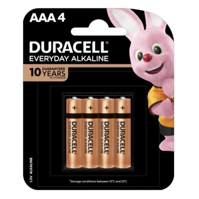 Duracell Everyday alkaline AAA 1.5V ของแท้ แพค4ก้อน(ออกใบกำกับภาษีได้)