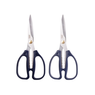Deli 6039 Kitchen Scissors กรรไกรครัว สเตนเลส สำหรับตัดอาหาร ขนาด 195 mm (7 1/4 นิ้ว) ***คละสี 1 ชิ้น*** อุปกรณ์ตัด