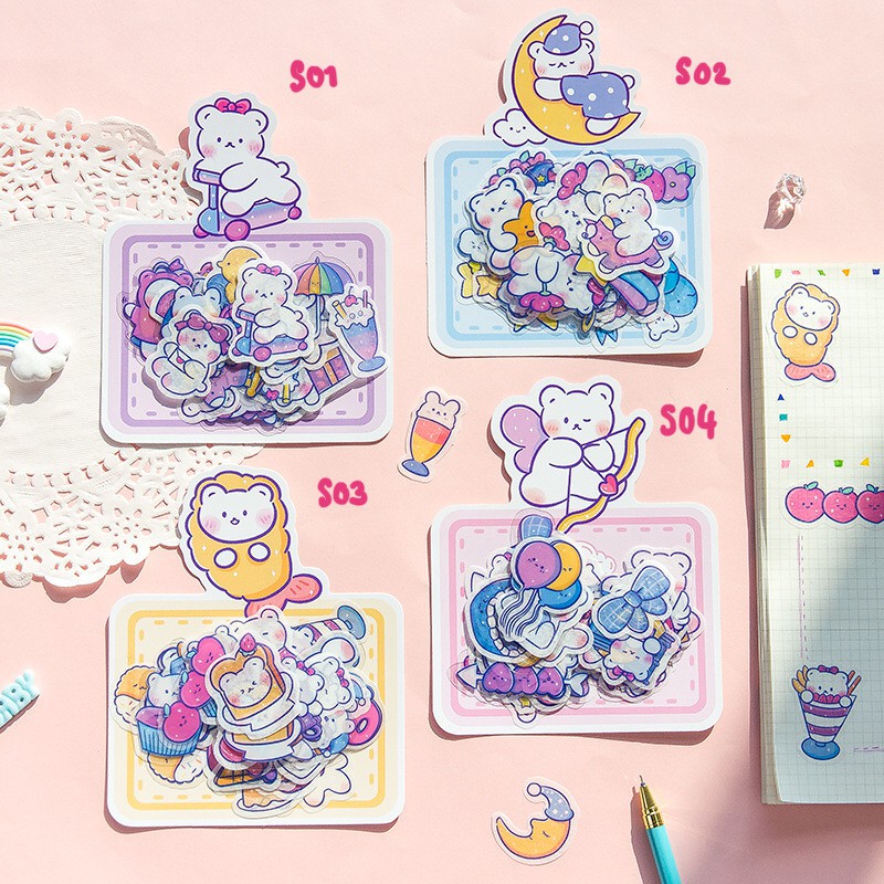 🍄🦄สติ๊กเกอร์น่ารัก สติ๊กเกอร์Pvcกันน้ำ ไดคัทDiy พร้อมส่ง!!Sticker 1ซอง  มีถึง40ชิ้นคุ้มสุดๆ✨ | Shopee Thailand