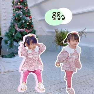 FUFU เลกกิ้งสีพื้นเด็กผู้หญิง โทนซอฟพาสเทล อายุ 1-4 ปี Size S-L กางเกงขายาวเด็ก เลคกิ้งเด็ก(LEC-6)