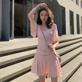 🌺เดรสชมพูพาสเทล💗🌸🍧🍬🌷