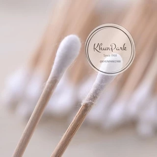 🚀พร้อมส่ง Cotton Buds คอตตอนบัด สำลีปั่นหู ด้ามไม้ อย่างดีไม่รุ่ยง่าย 1แพ็คมี100ชิ้น😊🦋🎉 kp99
