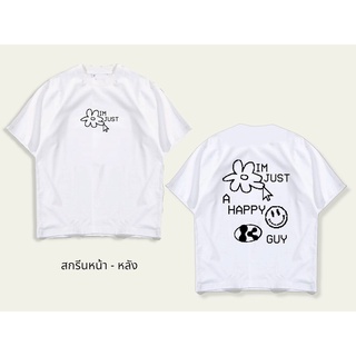 เสื้อยืด สกรีนลายหน้าหลัง SMILE