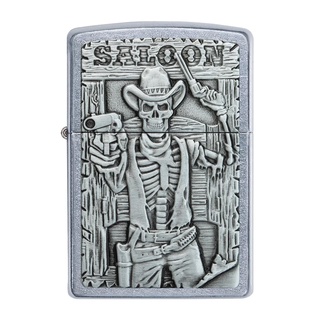 Zippo ไฟแช็กรุ่น 49298 Saloon Skull Emblem รับประกันตลอดชีวิต นำเข้าและจำหน่ายโดยตัวแทนจำหน่าย